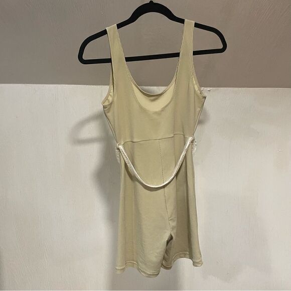 Revolve WeWoreWhat Beige Chain Romper Unitard Belted Ribbed Khaki Bodysuit - Picture 11 of 12